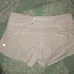 LULU white running shorts